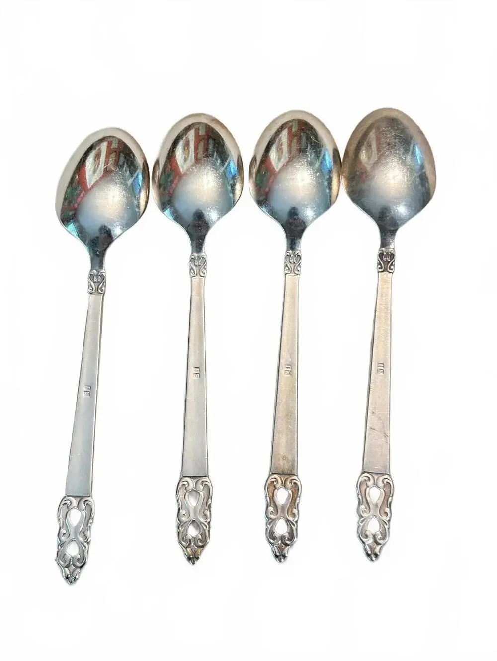 1847 Rogers Bros King Frederik Silverplate Spoons, Set of 4